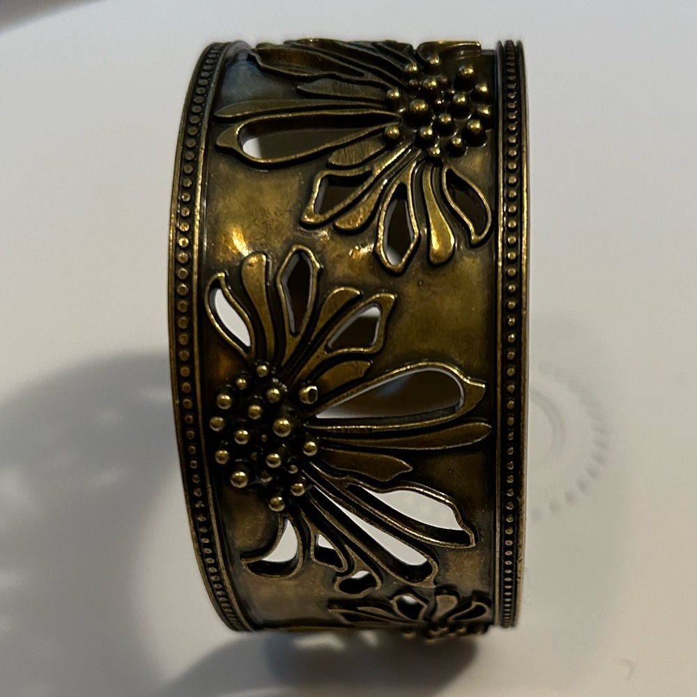 Artisan Cuff with Floral Design - Picture 3 of 7